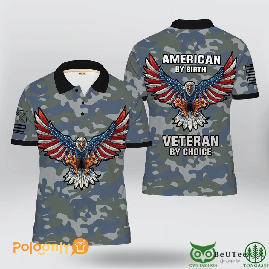 54 US Independence Veteran American By Birth Veteran By Choice Polo Shirt