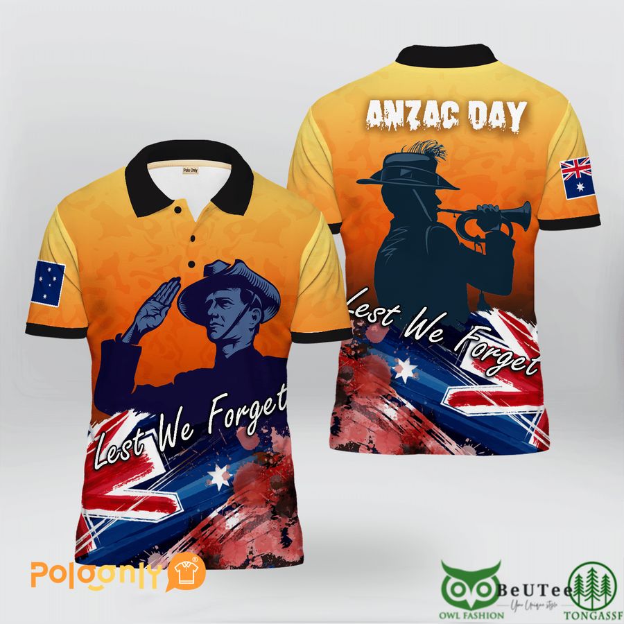 Lest We Forget Anzac Day 25 April Polo Shirt 