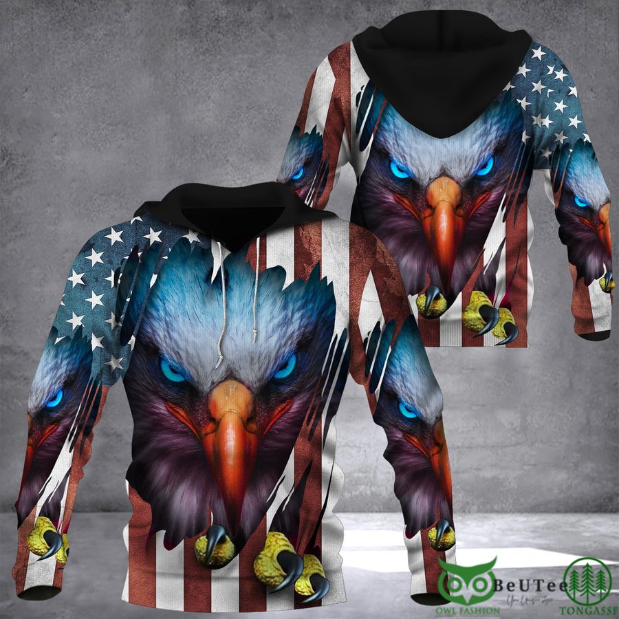 Eagle US Flag Proud US Mens Patriotic Clothing 3D Hoodie