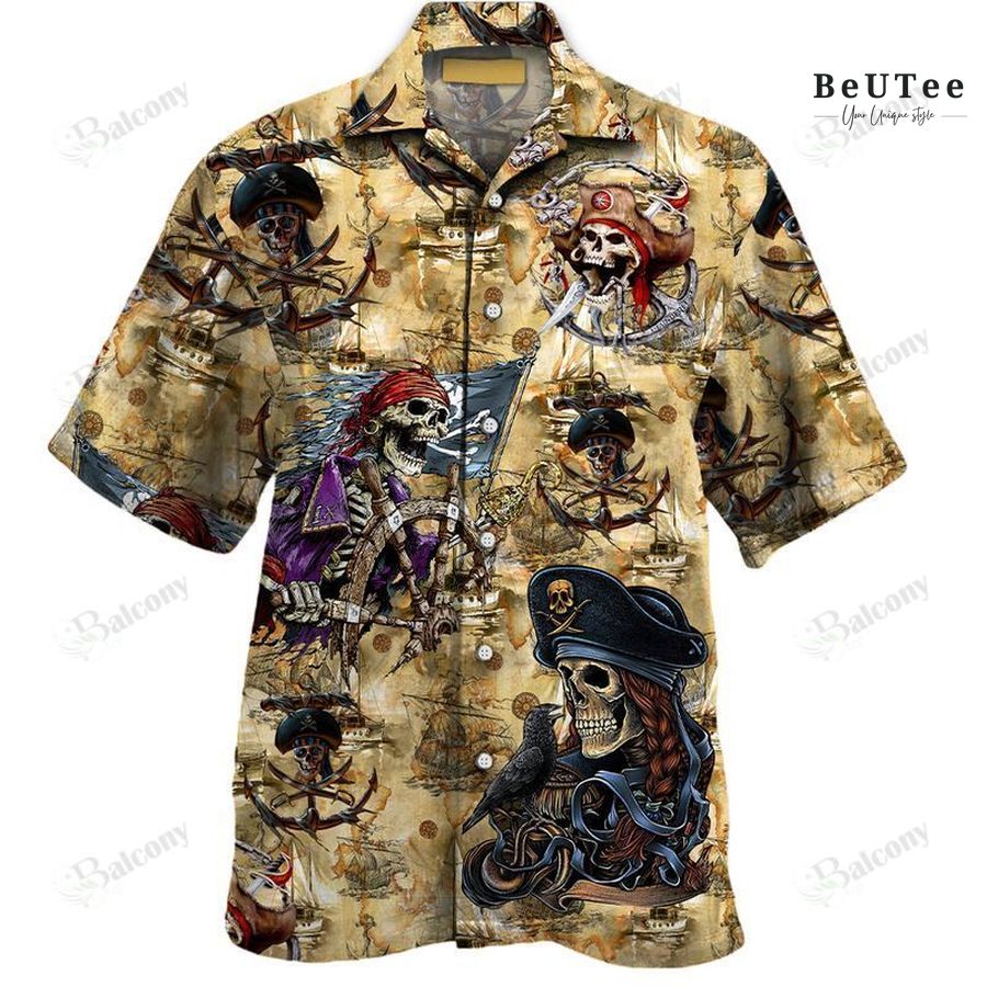 PIRATES SKULL ALL OVER PRINT HAWAII SHIRT
