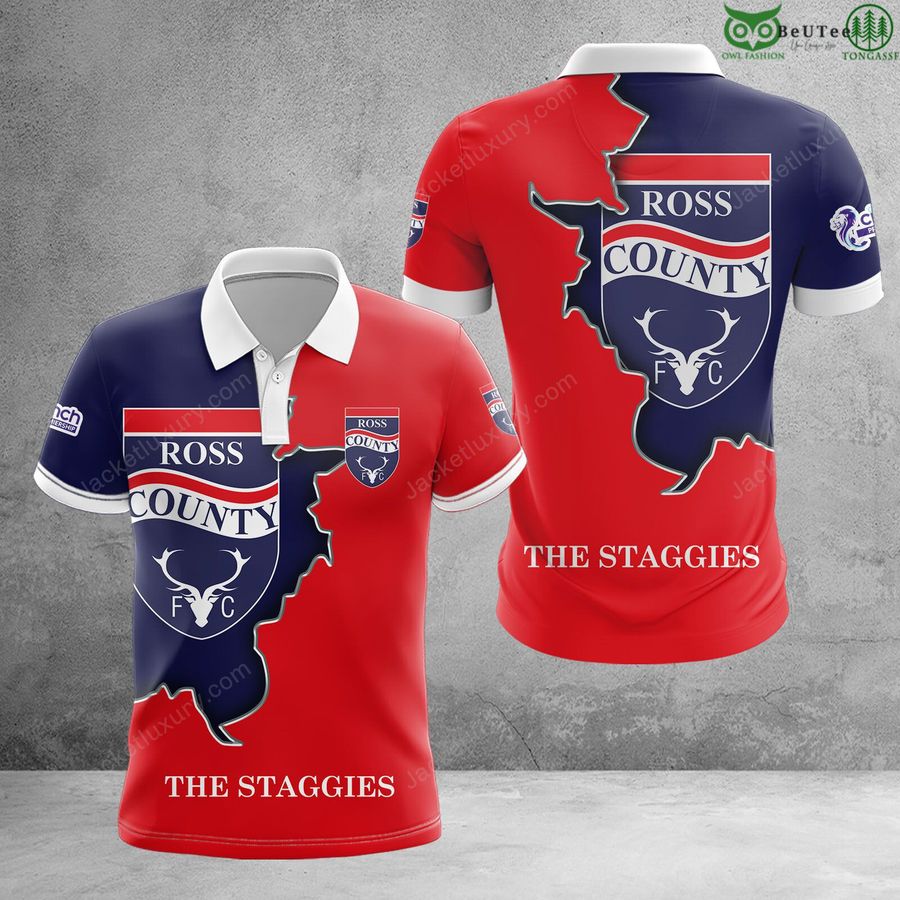 Premium Ross County F.C. Scottish Premiership 3D Polo T-Shirt hoodie 