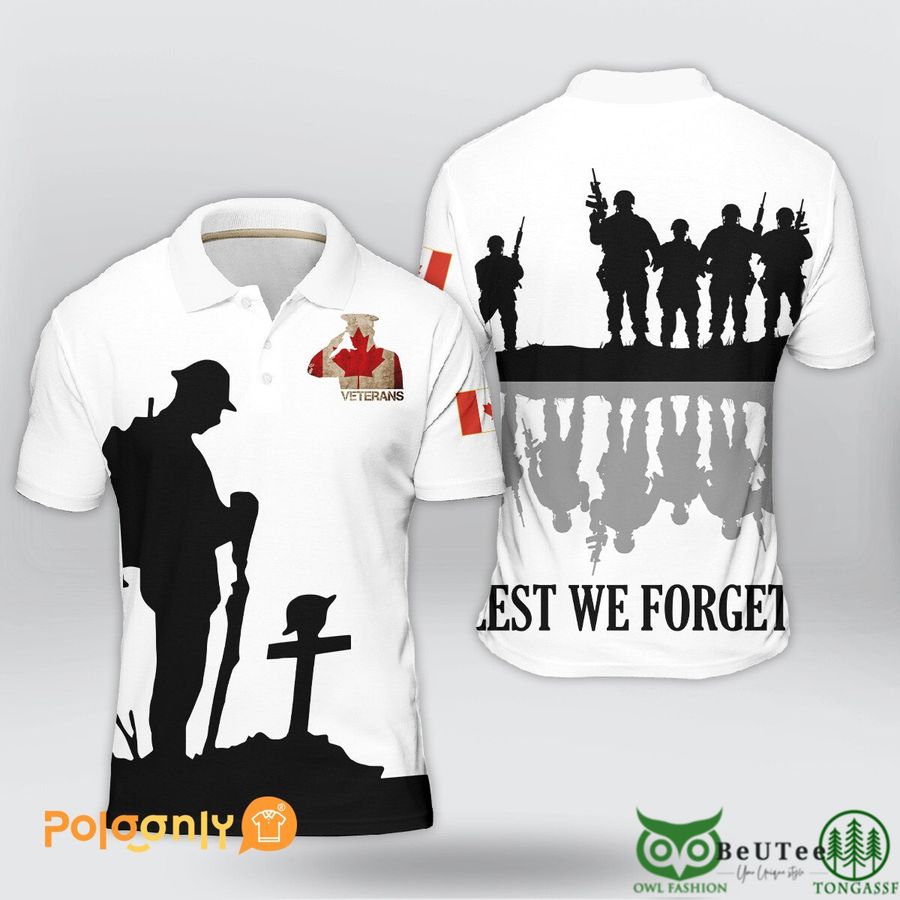 Canadian Veteran White Polo Shirt 