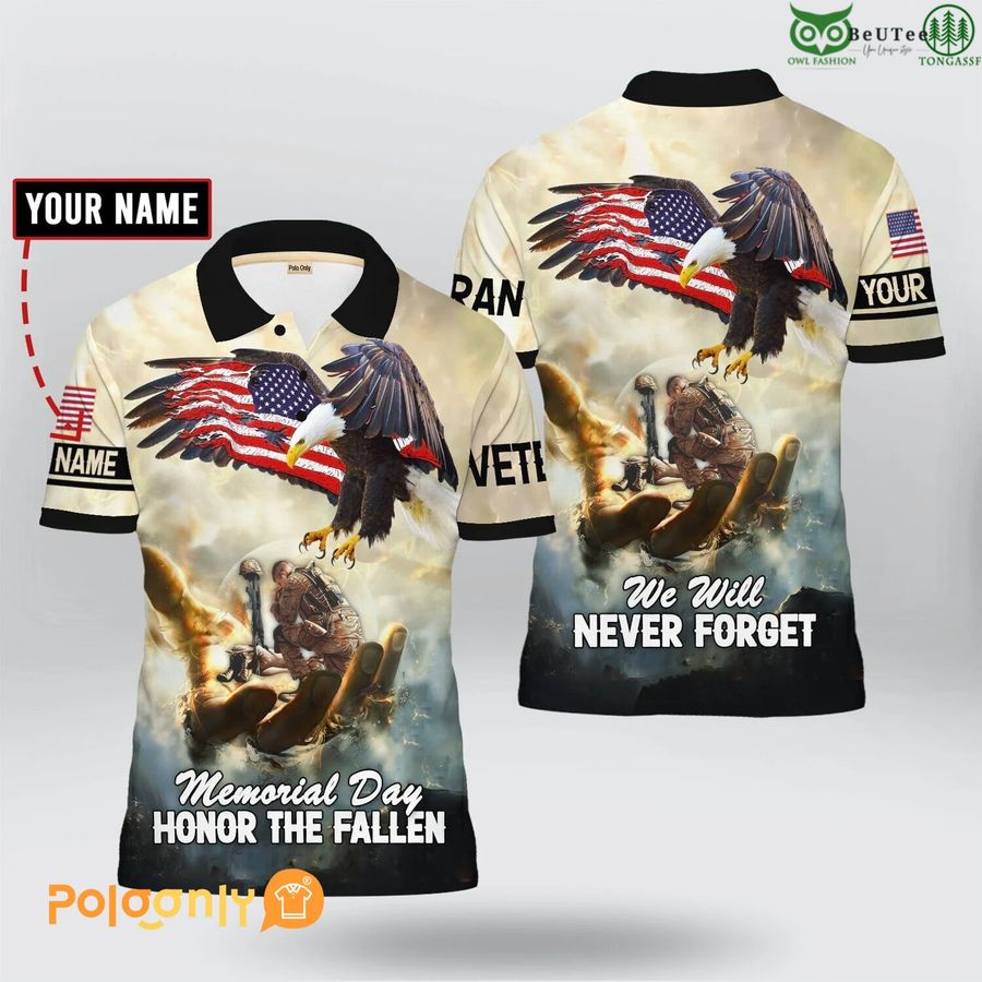 Honor The Fallen Memorial Day We Will Never Forget' Polo Shirt