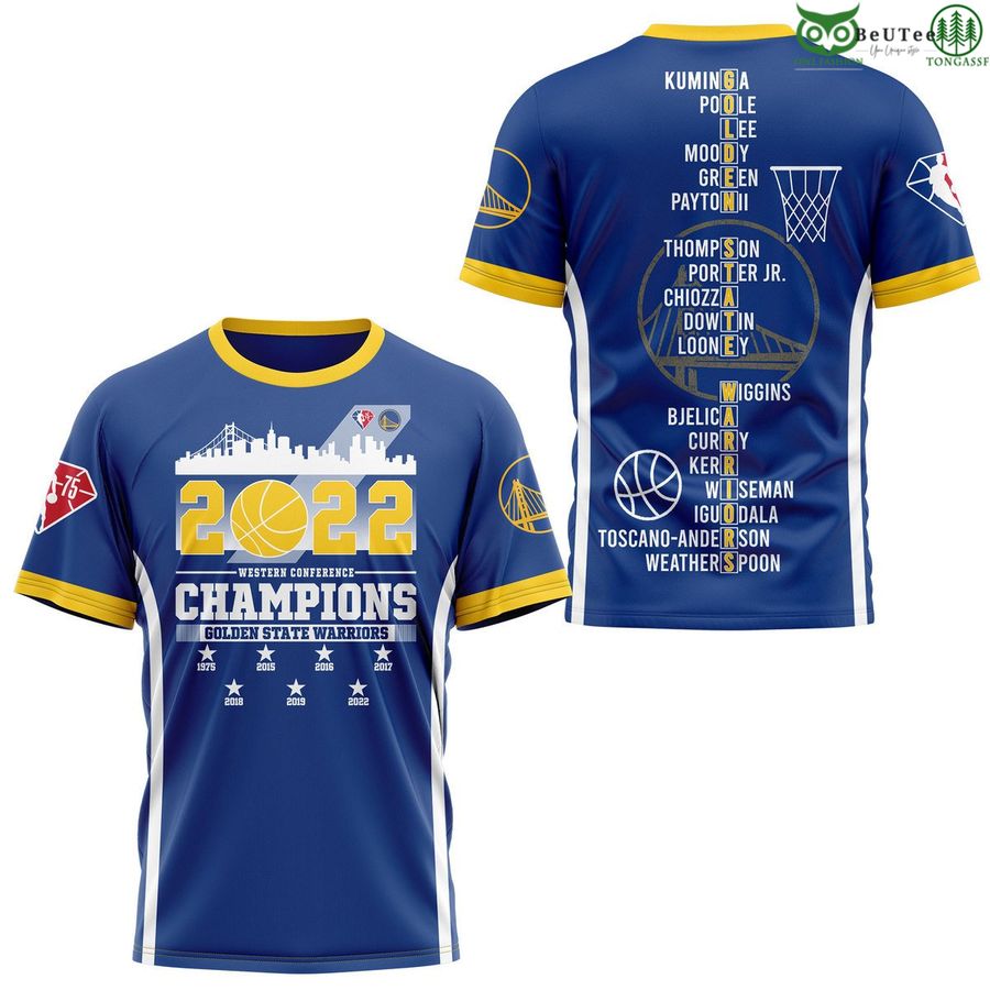 Golden State Warriors Western conferences Champions stars 3D T-Shirt
