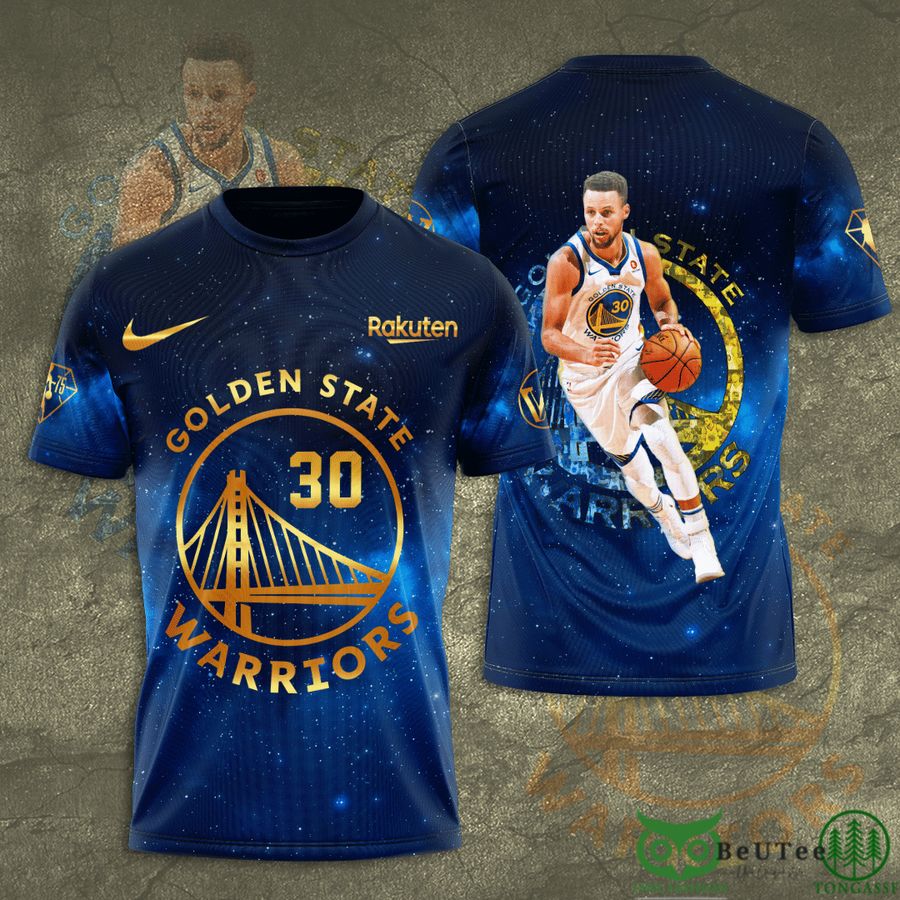 NBA Golden State Warriors Player Number 30 Blue 3D T-shirt