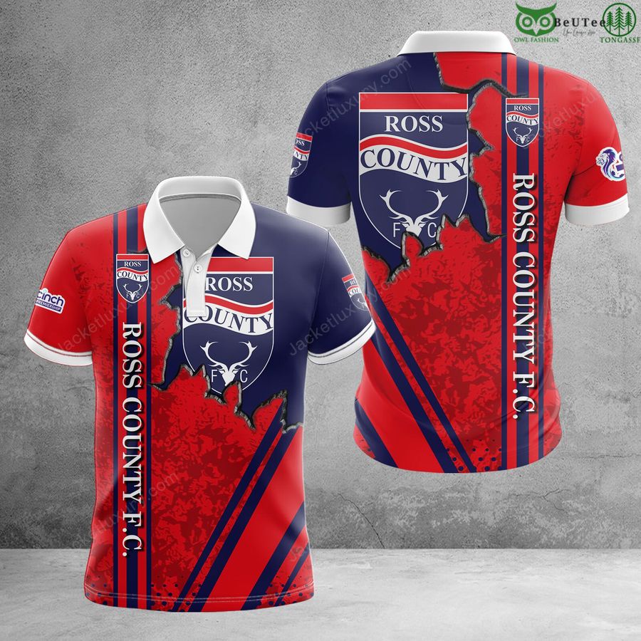 Ross County F.C. Scottish Premiership 3D Polo T-Shirt hoodie FOOTBALL lovers
