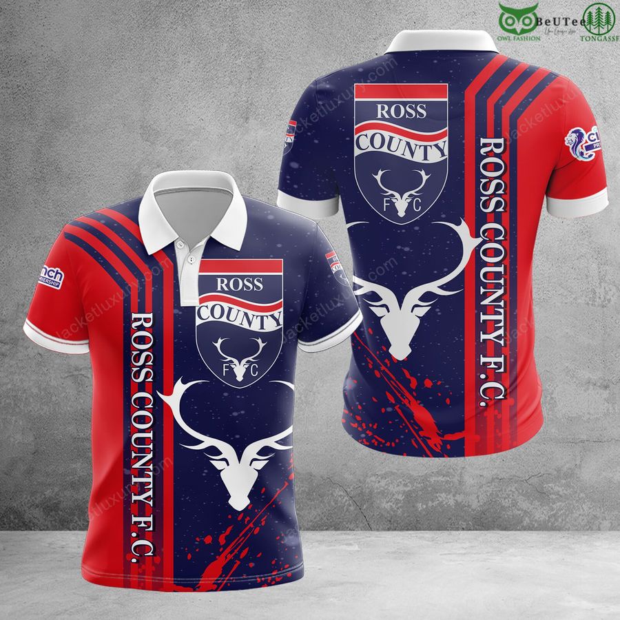 Ross County F.C. Scottish Premiership 3D Polo T-Shirt hoodie sporty vibe