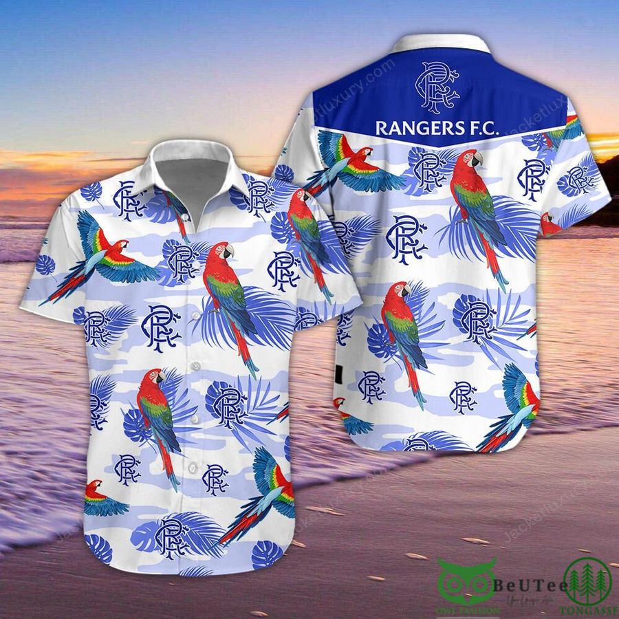 86 Rangers F.C. Parrot Scottish Premiership Hawaiian Shirt Shorts