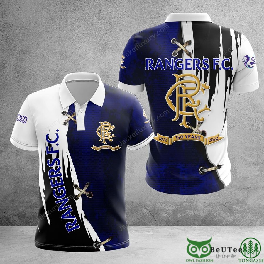 227 Rangers F.C. Dark Blue Cross Pattern 3D Polo Tshirt Hoodie