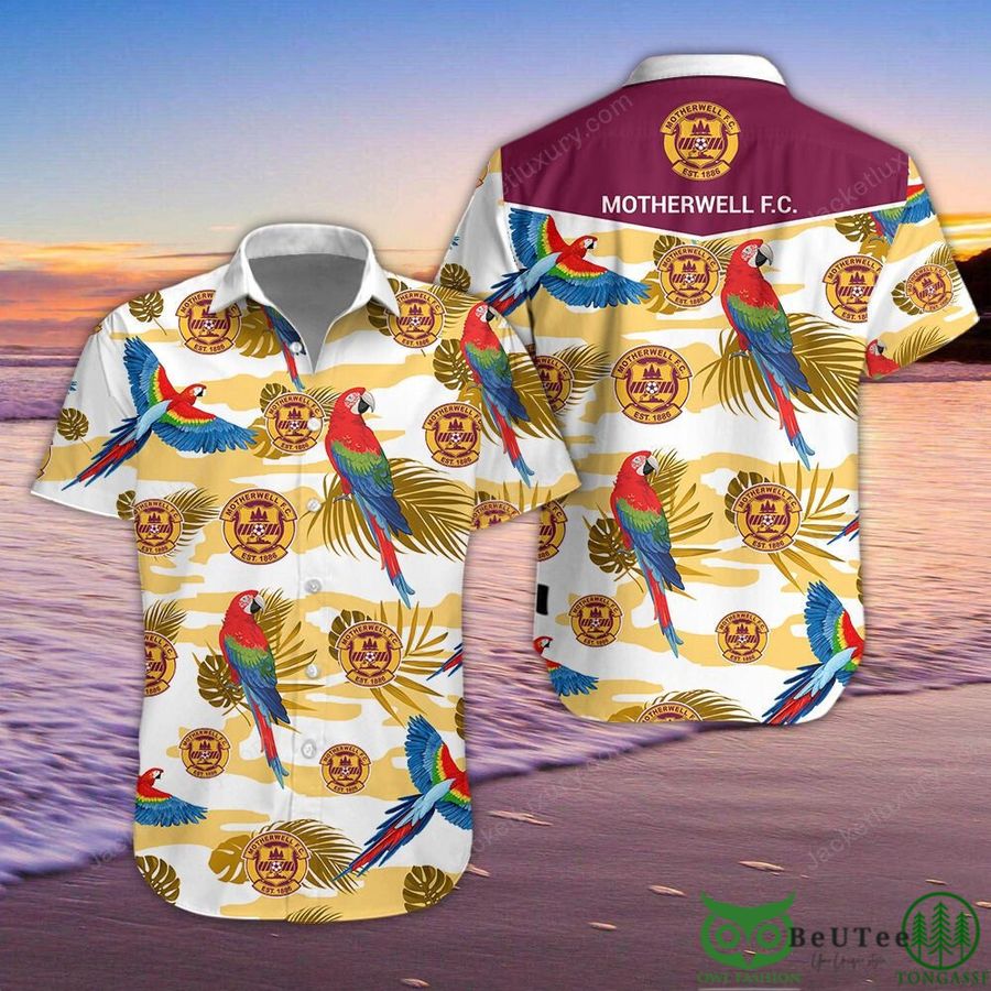 84 Motherwell F.C. Parrot Scottish Premiership Hawaiian Shirt Shorts