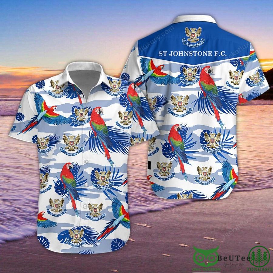 90 St Johnstone F.C. Parrot Scottish Premiership Hawaiian Shirt Shorts