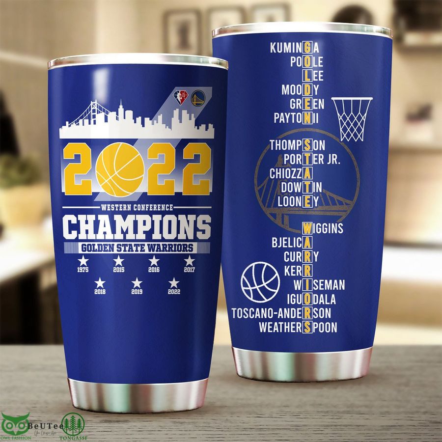 7 Golden State Warriors Western Conference blue Tumbler cup