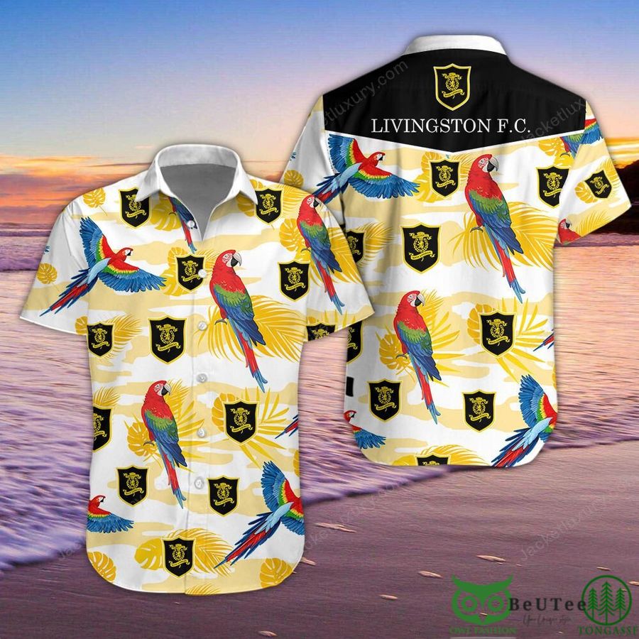 82 Livingston F.C. Parrot Scottish Premiership Hawaiian Shirt Shorts