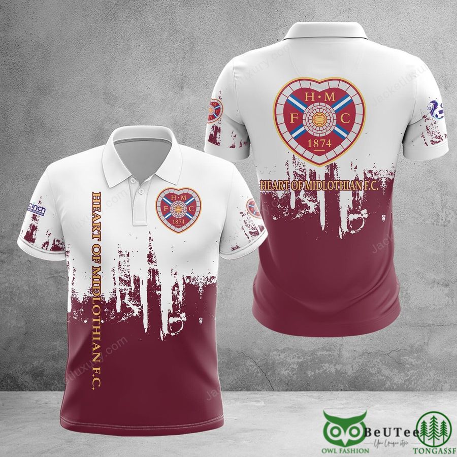 11 Heart of Midlothian F.C. Color Drop 3D Polo Tshirt Hoodie