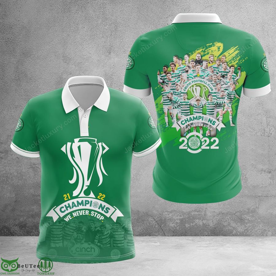 88 Celtic F.C. we never stop Scotland football champions 3D Polo T shirt Hoodie