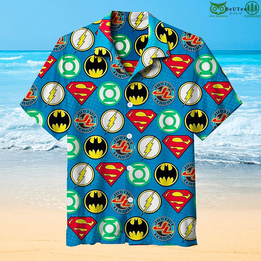 Justice League Superheros Logos Hawaiian Shirt