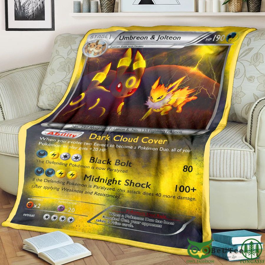 Anime PKM Umbreon and Jolteon Duo Card Custom Soft Blanket