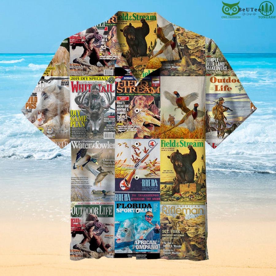 Hunting Magazine Collage Hawaiian Shirt