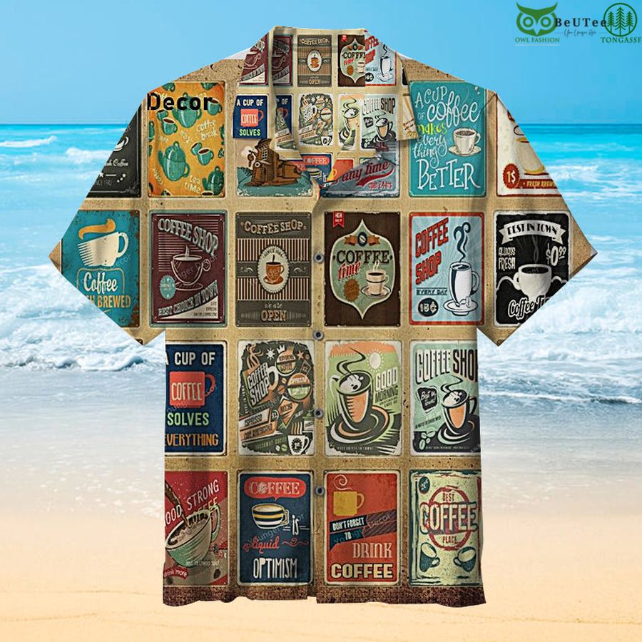 Retro Coffee Menu Hawaiian Shirt