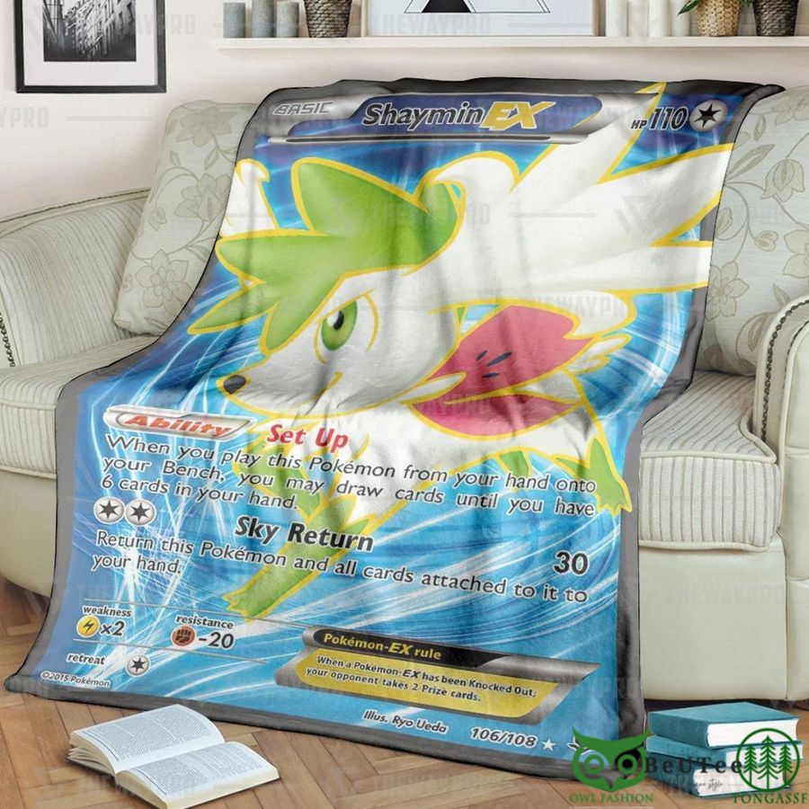 Anime PKM Haymin EX Roaring Skies Custom Soft Blanket