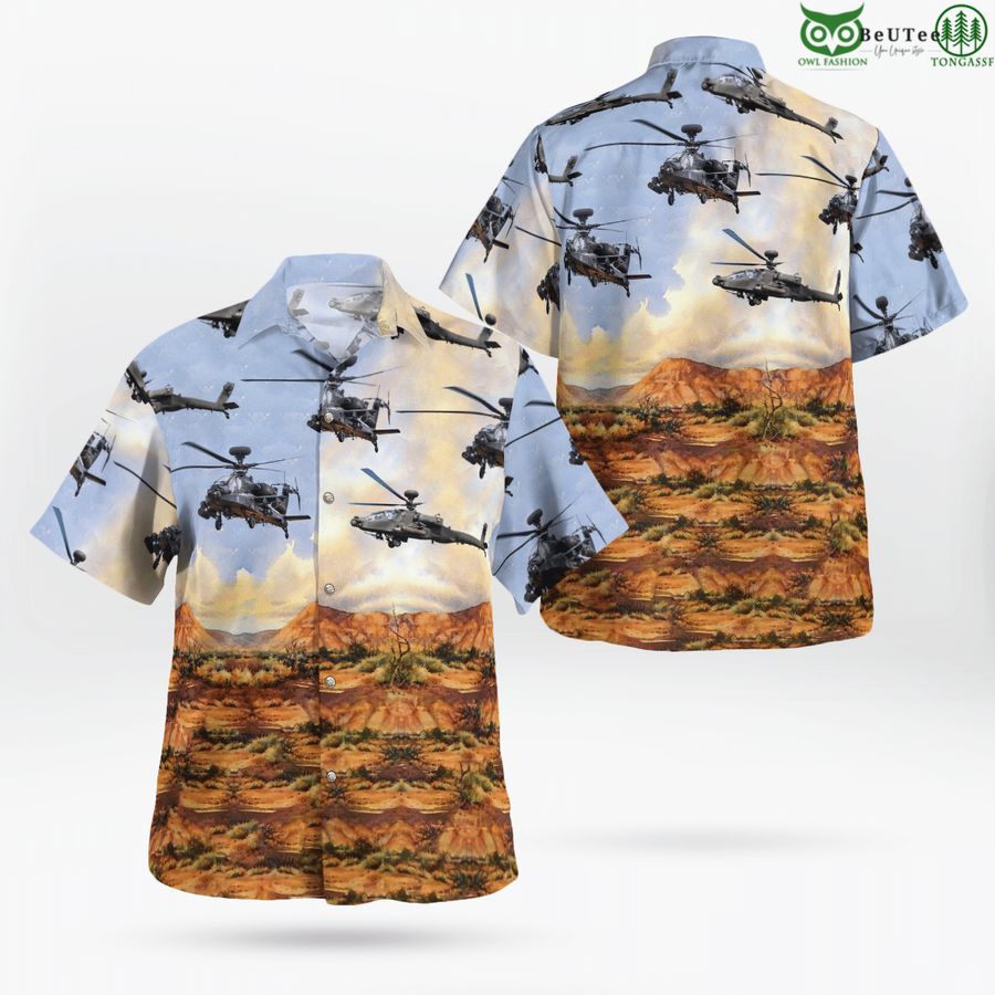 British Army Apache Attack Helicopter Hawaiian Shirt