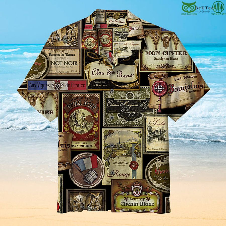 French Wine Label Hawaiian Shirt