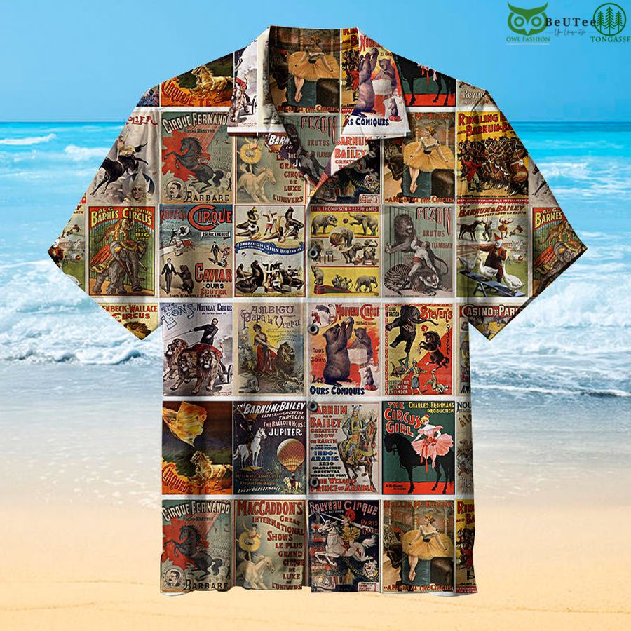 Vintage Circus Animals and Horses Hawaiian Shirt