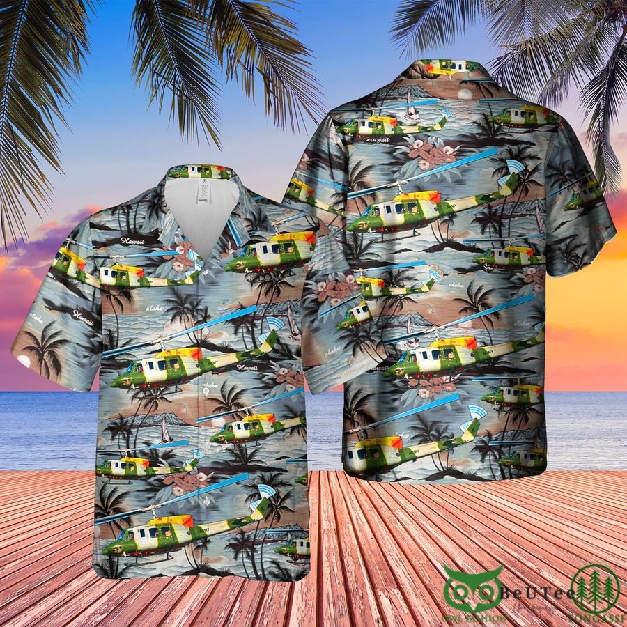 British Army Bell 212 Helicopter Hawaiian Shirt