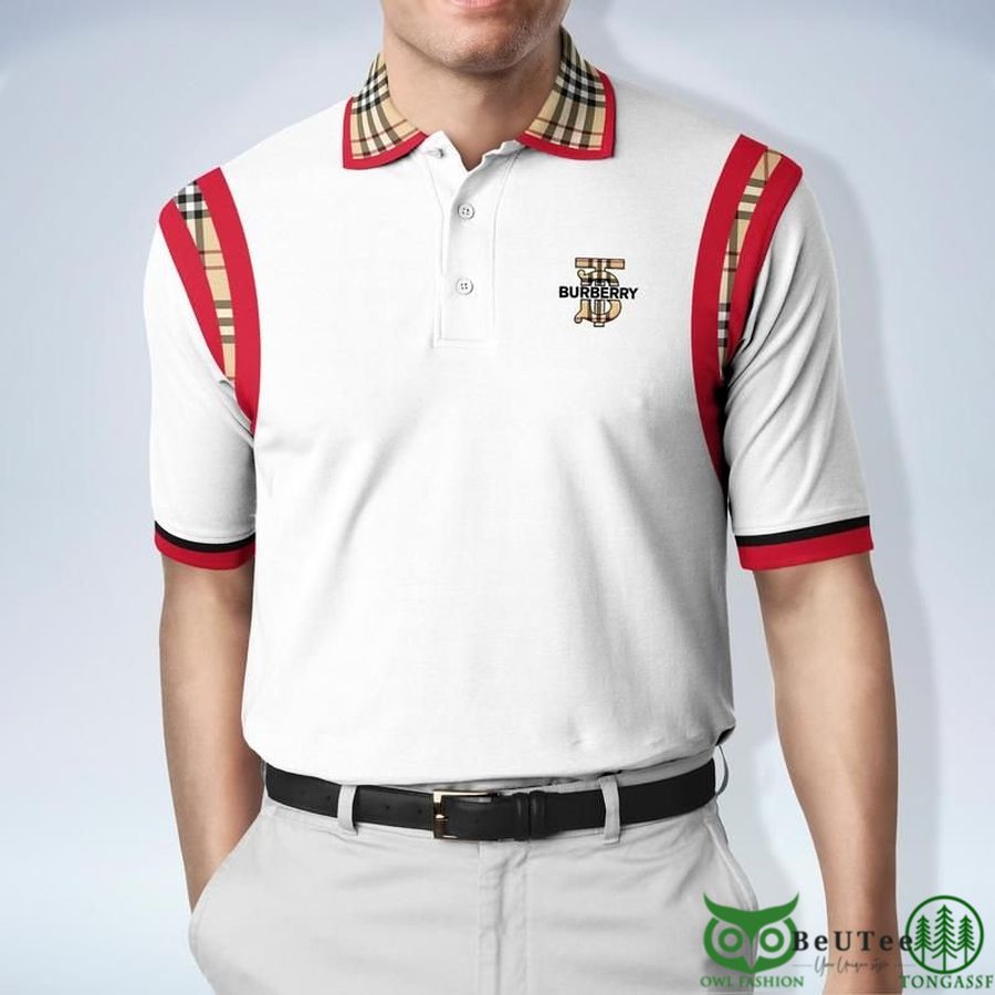 Limited Edition Burberry Red and Caro Pattern Polo Shirt