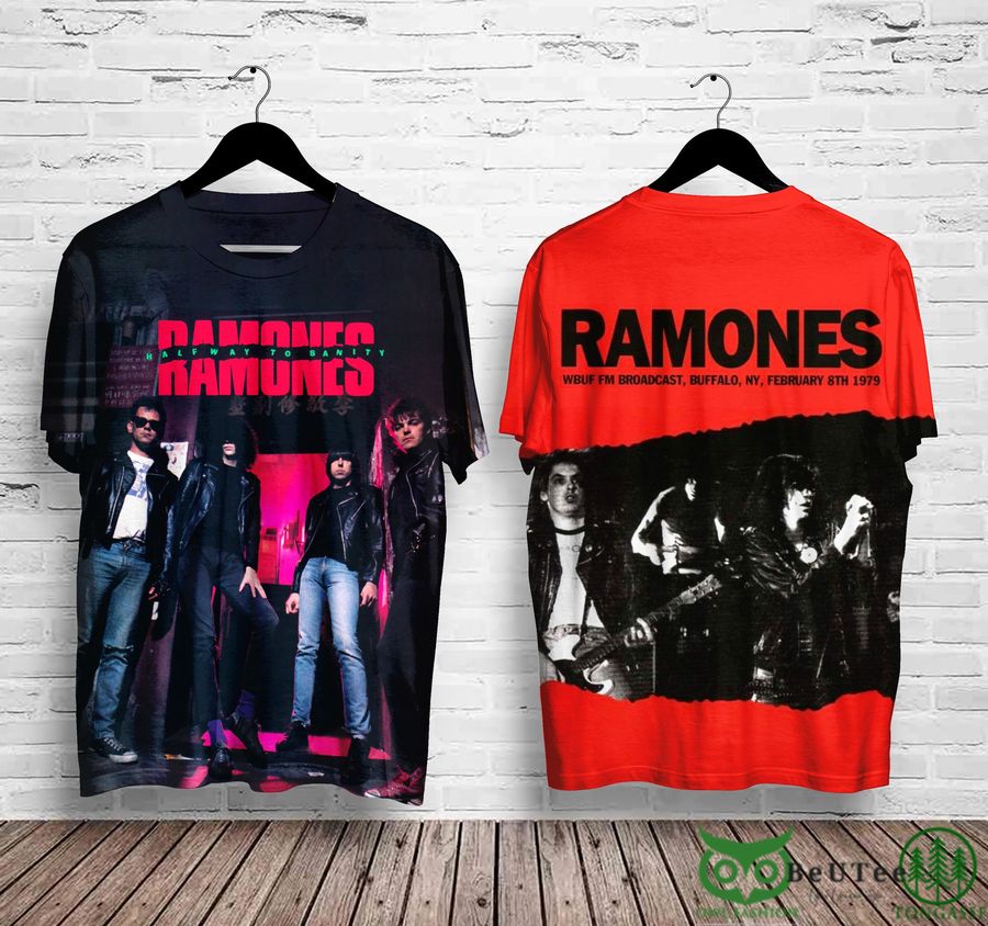 RAMONES Halfway to Sanity Rock Band 3D T-shirt 