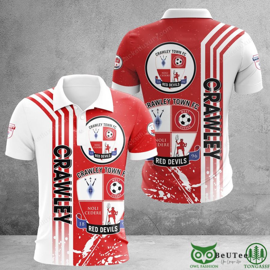Crawley Town EPL 3D Polo Tshirt Hoodie
