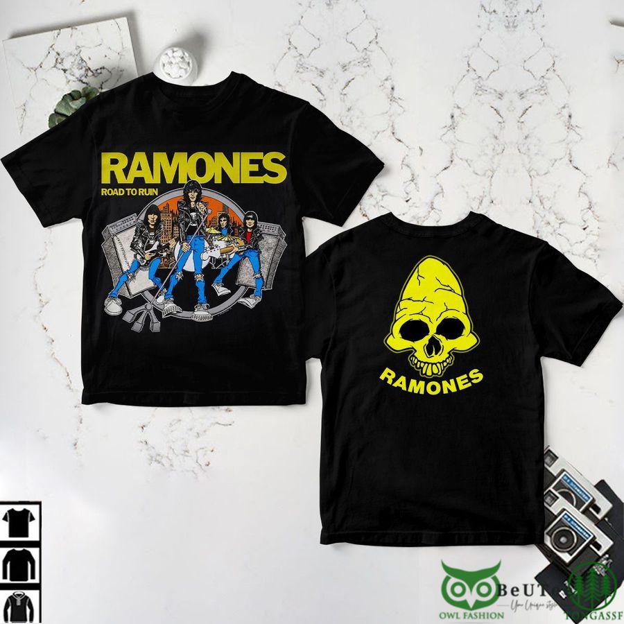 RAMONES ROAD TO RUIN Rock Band 3D T-shirt 