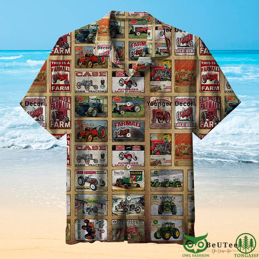 Vintage Tractor Advertisement Hawaiian Shirt