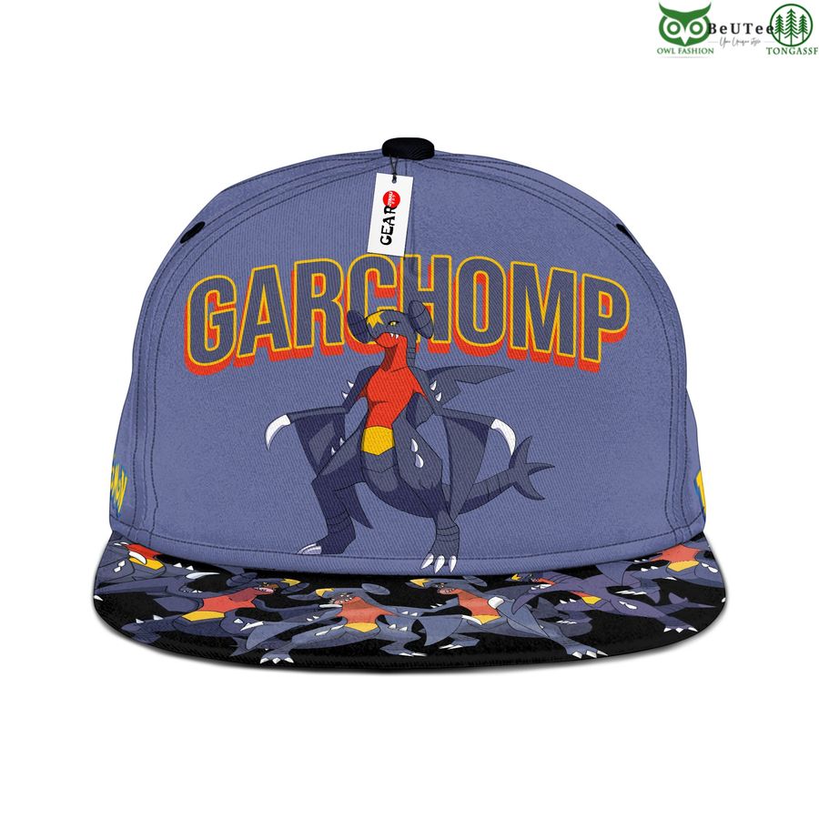 Garchomp Snapback Hat Pokemon Anime Cap for Otaku