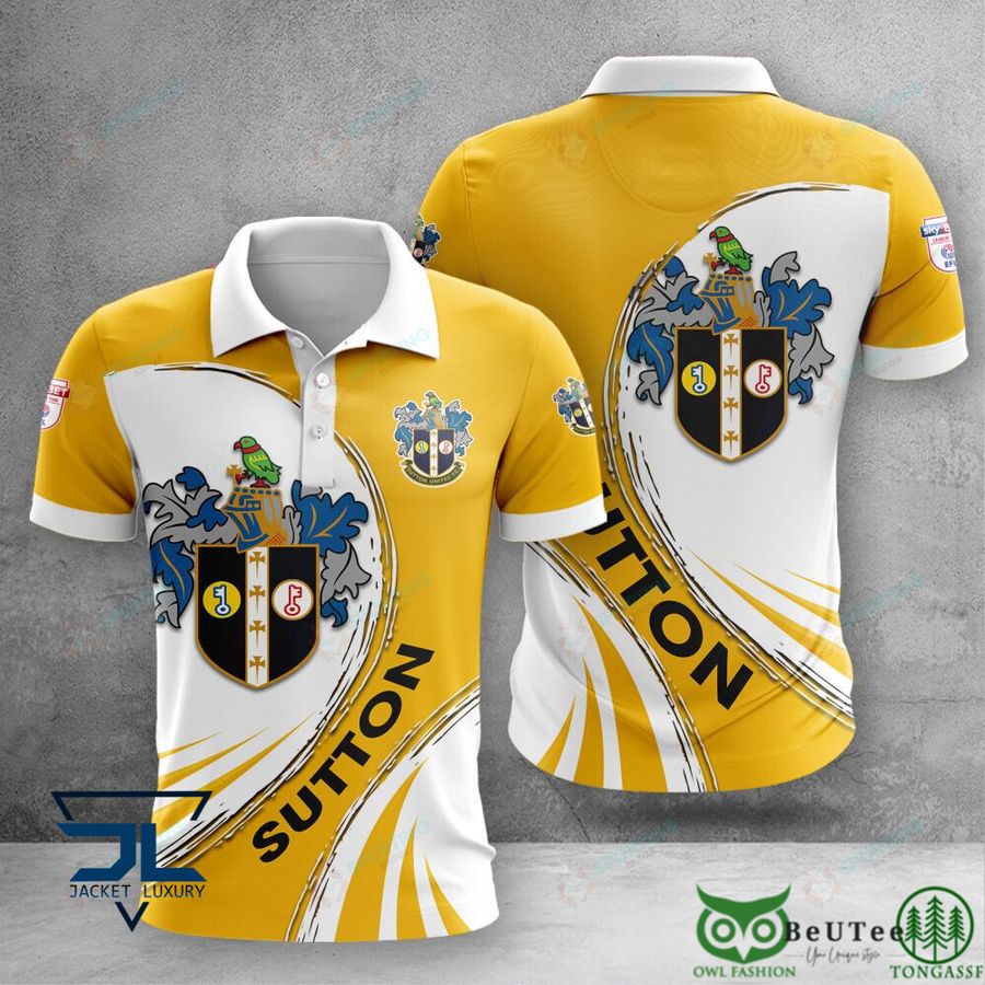 Sutton United Logo EPL 3D Polo Tshirt Hoodie