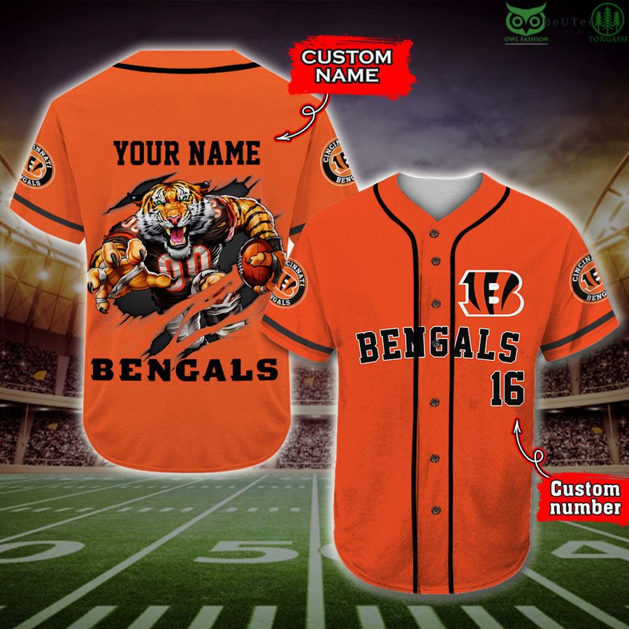 Cincinnati Bengals Baseball Jersey NFL Fan Gifts Custom Name and Number