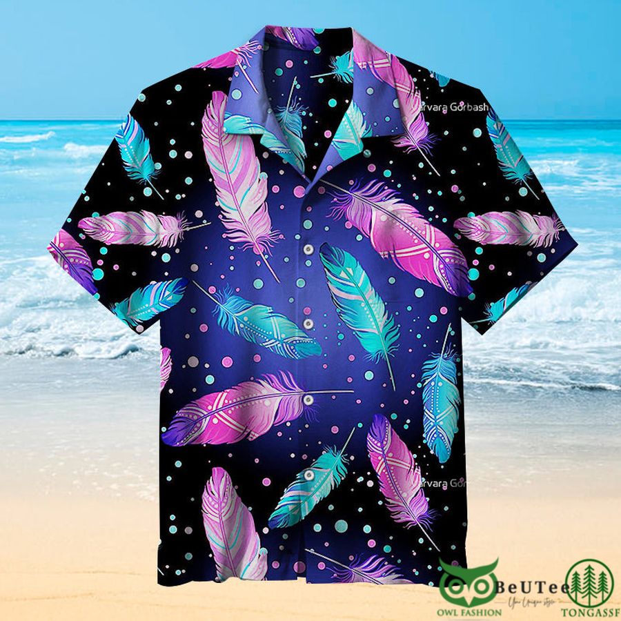 Colorful Feathers Under The Stars Hawaiian Shirt