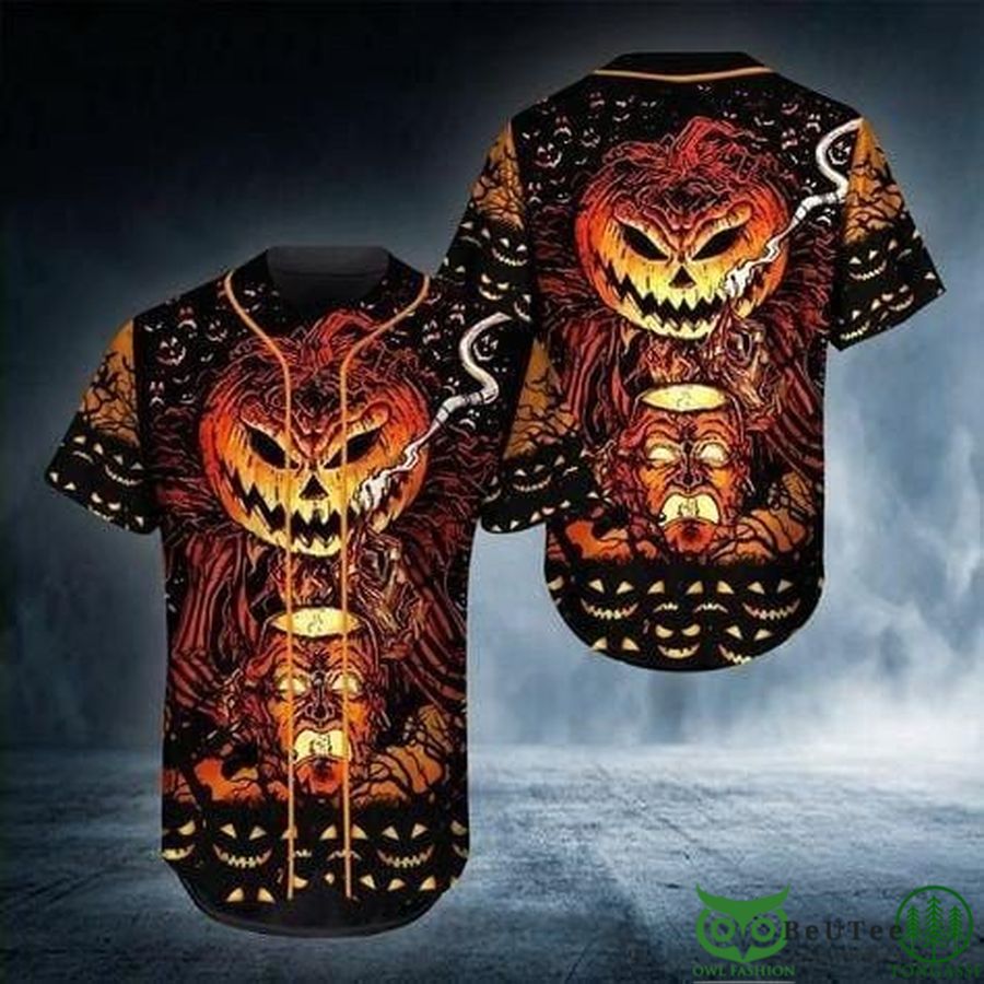 Halloween Pumpkin Black Dark Baseball Jersey shirt 