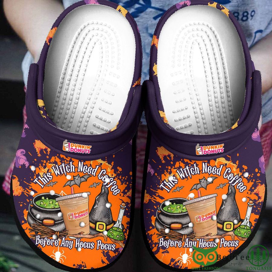 The Witch Need Coffee Dunkin Donuts Hocus Pocus Halloween Clogs
