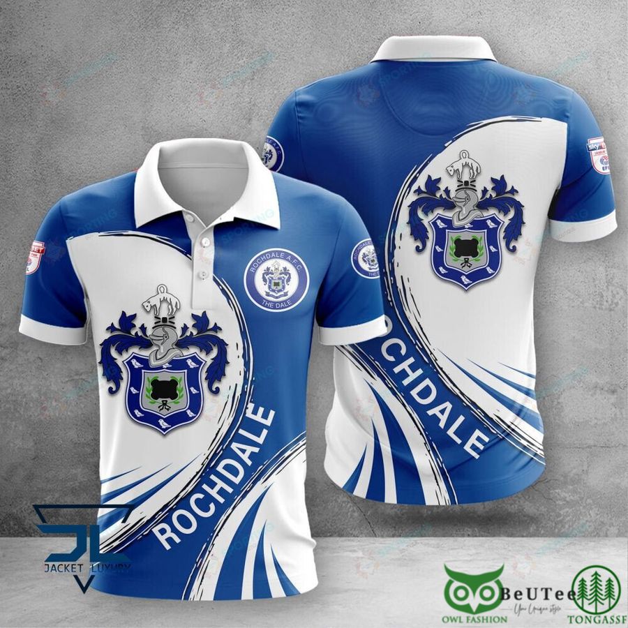 Rochdale AFC Logo EPL 3D Polo Tshirt Hoodie