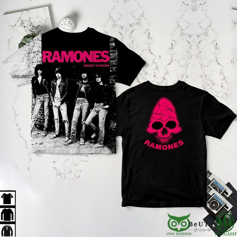 RAMONES ROCKET TO RUSSIA Rock Band 3D T-shirt 