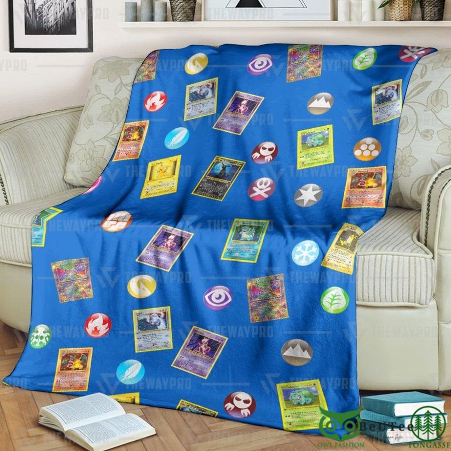 Anime PKM Cards And Elements Custom Soft Blanket