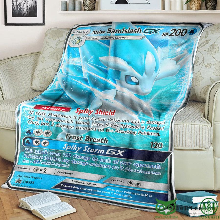 Anime PKM Alolan Sandslash-GX Sun & Moon Promos Custom Soft Blanket
