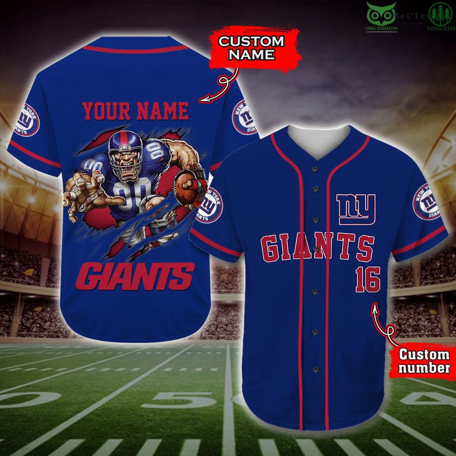 New York Giants Baseball Jersey NFL Fan Gifts Custom Name and Number