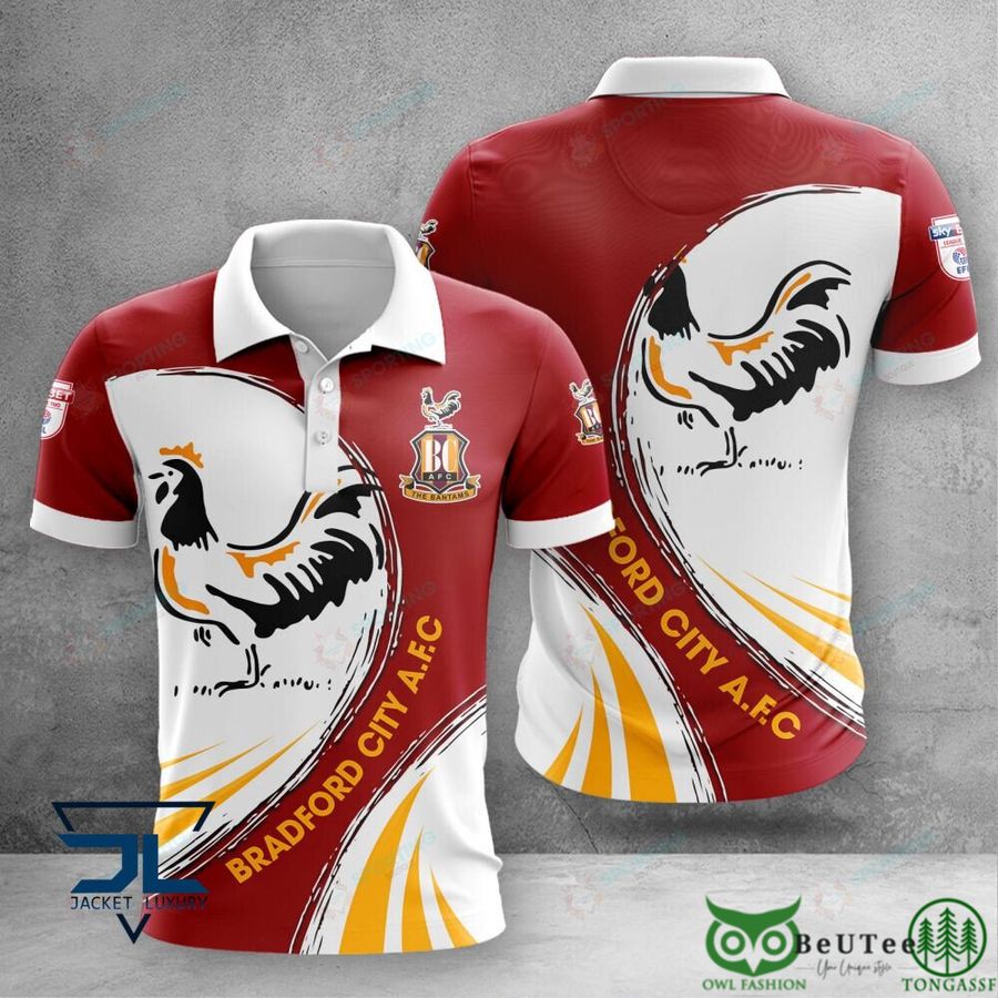 Bradford City EPL 3D Polo Tshirt Hoodie