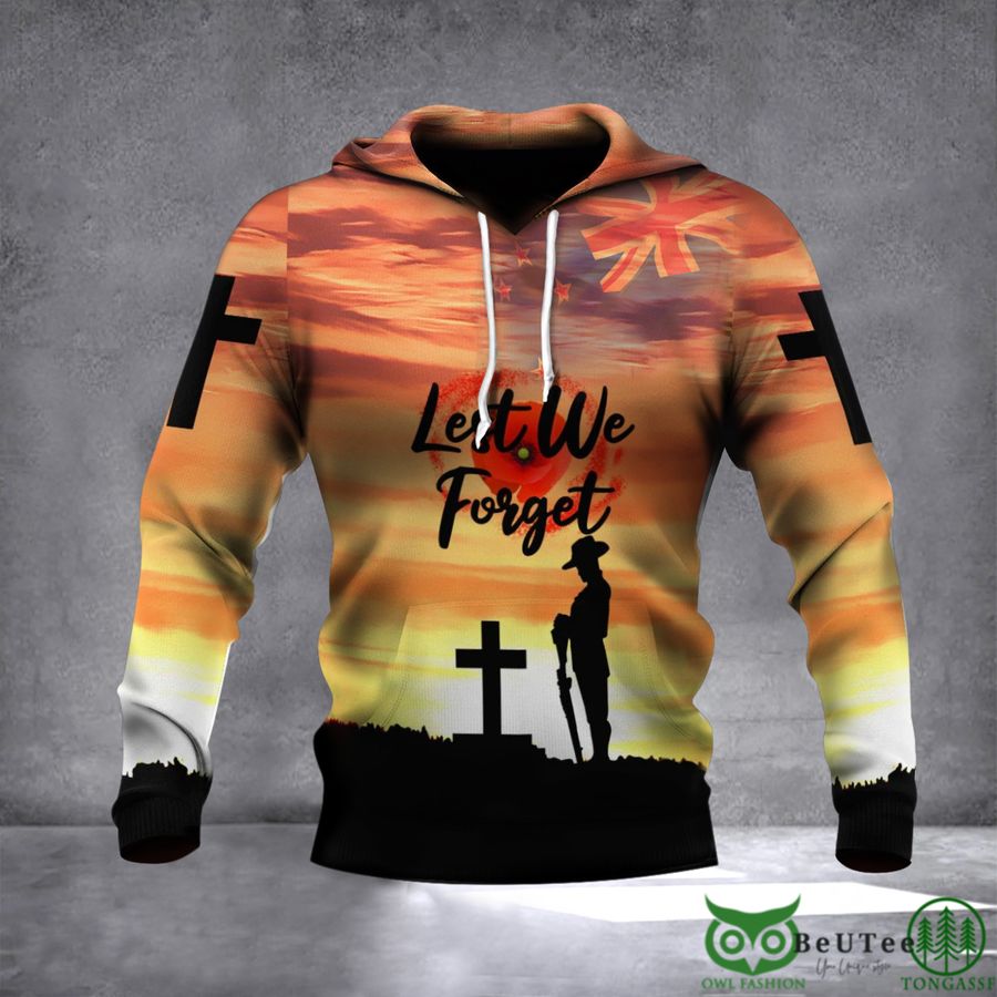 New Zealand Veteran Poppy Lest We Forget Veteran Day Ideas 3D Hoodie