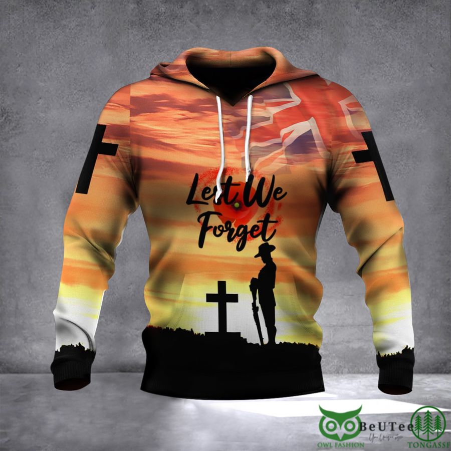 UK Veteran Poppy Lest We Forget Remembrance Day Veteran 3D Hoodie
