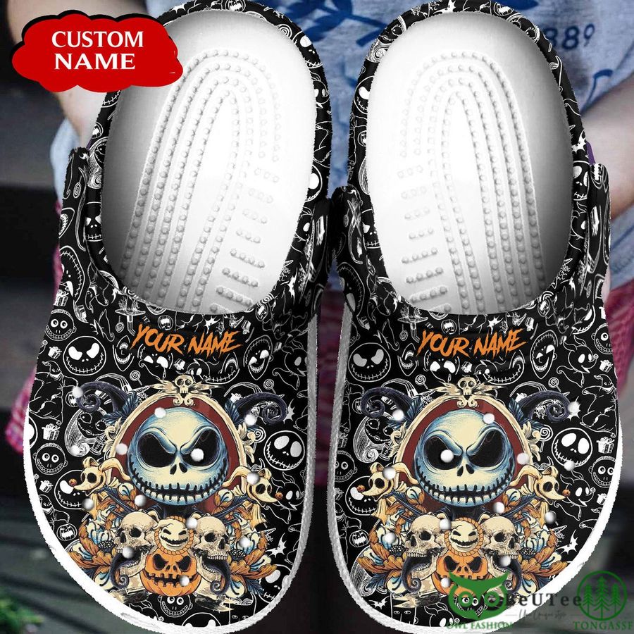 Personalized Jack Skellington Symbols Black Halloween Clogs 