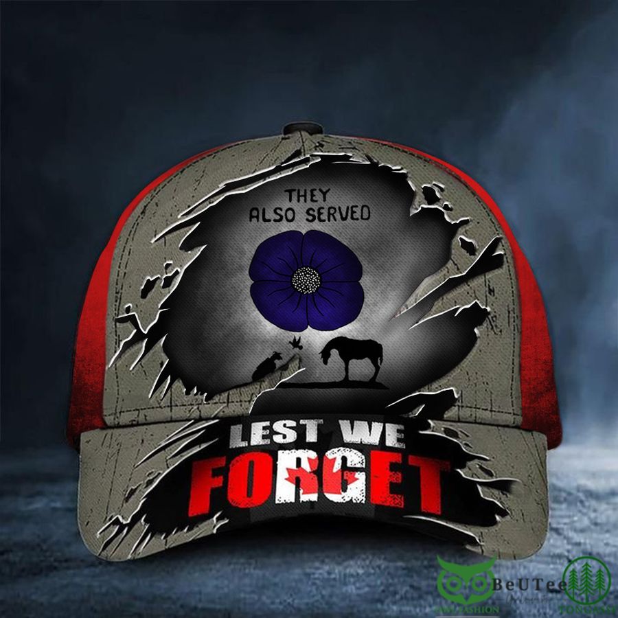 Canadian Animals They Also Served Purple Poppy Remembrance Classic Cap