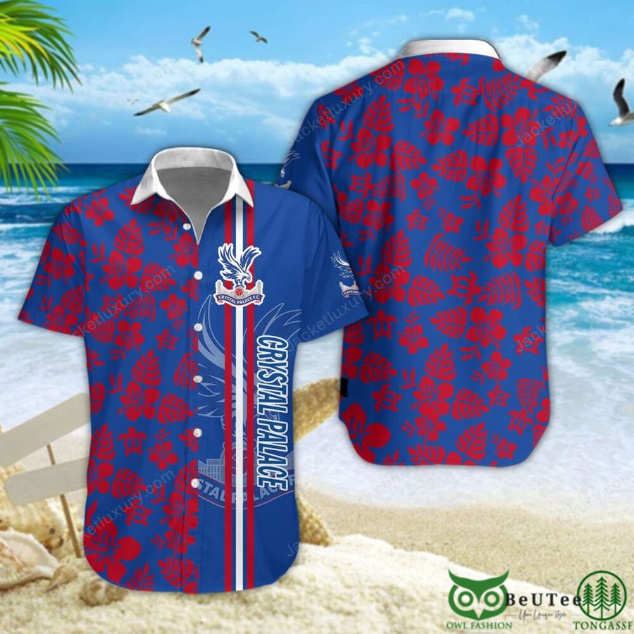 Crystal Palace F.C Blue Red Hawaiian Shirt Short